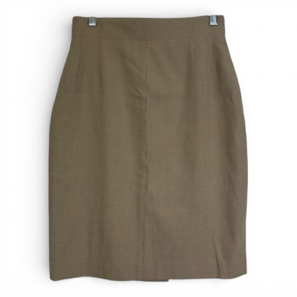 Escada Tan Wool Pencil Skirt S